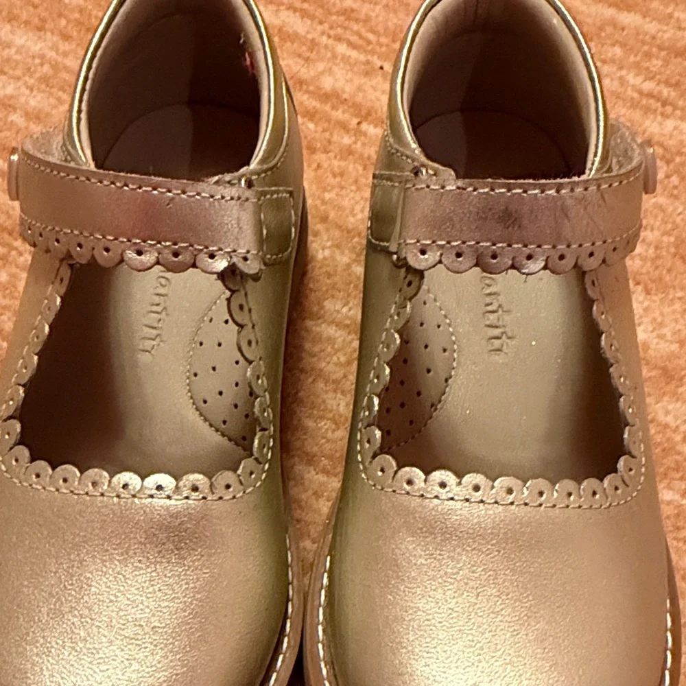 Elephantito Metallic Gold Mary Jane Dress Shoes